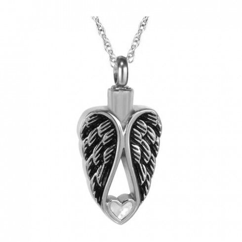 Silver Winged Heart Necklace Keepsake