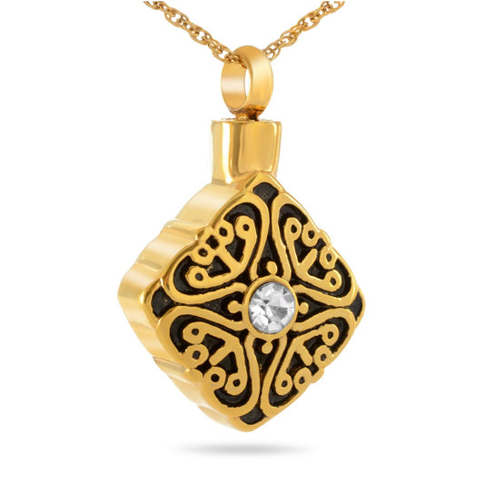 Gold Detailed Crystal Pendant